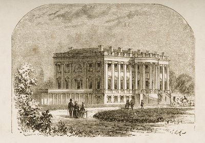 البيت الأبيض ، في عام 1870 ، من "الصور الأمريكية" التي نشرتها جمعية المسالك الدينية ، 1876 بواسطة مدرسة اللغة الإنجليزية