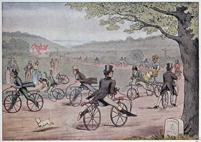 The bicycle in 1819 - from an English print of the time بواسطة مدرسة اللغة الإنجليزية