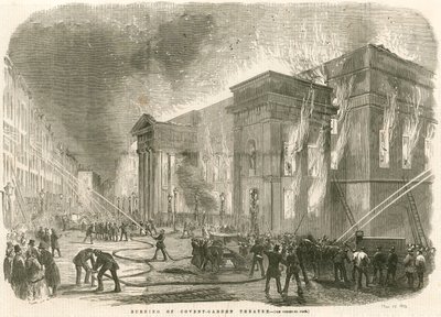 حرق مسرح كوفنت جاردن ، لندن ، صباح 5 مارس 1856 بواسطة مدرسة اللغة الإنجليزية