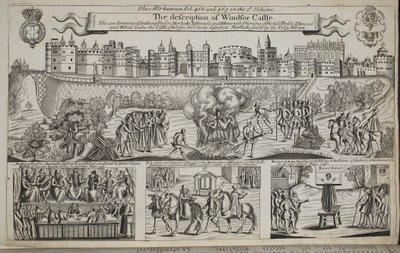 The description of قلعة وندسور ، التوضيح من أعمال وآثار جون فوكس ، الطبعة التاسعة ، حانة. 1684 بواسطة مدرسة اللغة الإنجليزية
