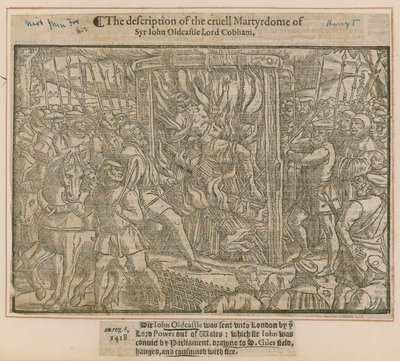هذا الوصف ل cruell Martydome of Syr John Oldcastle Lord Cobham بواسطة مدرسة اللغة الإنجليزية