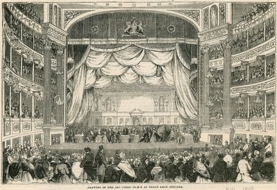 رسم جوائز اتحاد الفنون في مسرح دروري لين عام 1843 بواسطة مدرسة اللغة الإنجليزية