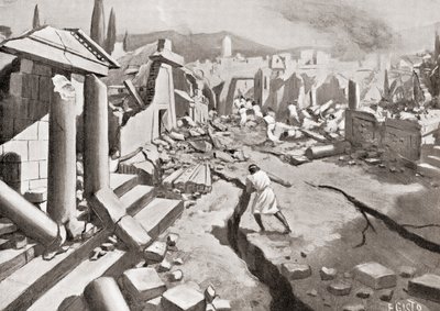 الزلزال الذي وقع في سبارتا ، اليونان القديمة ، 464 قبل الميلاد ، من تاريخ الأمم في هتشينسون ، 1915 بواسطة مدرسة اللغة الإنجليزية