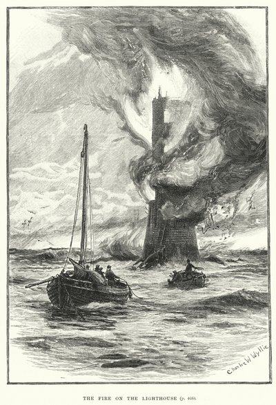 The fire on the lighthouse (engraving) بواسطة مدرسة اللغة الإنجليزية