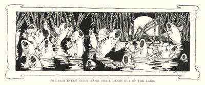 The fish every night raise their heads out of the lake (engraving) بواسطة مدرسة اللغة الإنجليزية
