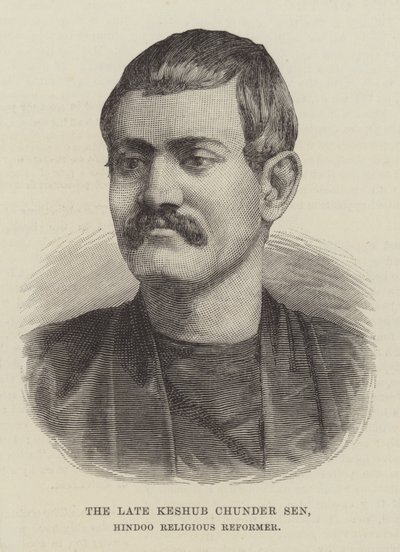 The late Keshub Chunder Sen, Hindoo Religious Reformer (engraving) بواسطة مدرسة اللغة الإنجليزية