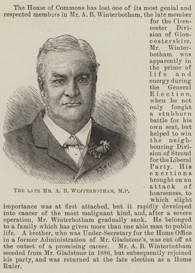 المرحوم السيد AB Winterbotham النائب (نقش) بواسطة مدرسة اللغة الإنجليزية