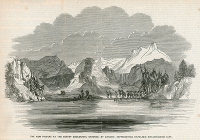 الصورة الجديدة في حدائق حيوان Surrey ، بواسطة Danson ، تمثل نابليون عبور جبال الألب بواسطة مدرسة اللغة الإنجليزية