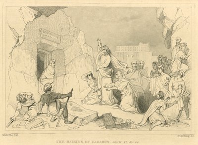 The raising of Lazarus, John XI, 43-44 (engraving) بواسطة مدرسة اللغة الإنجليزية