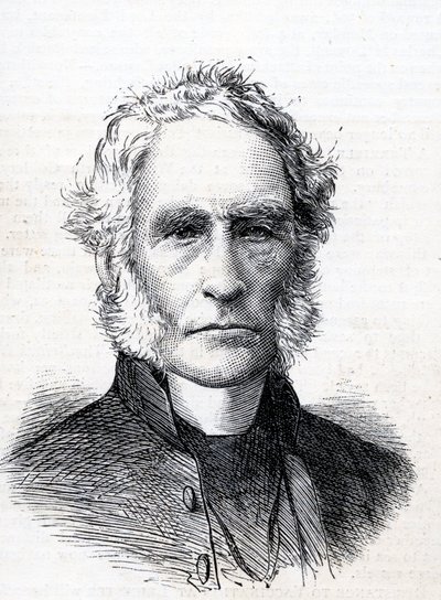 اليمين القس ألفريد أوليفانت (1798-1882) رسم توضيحي من الرسم 13 يناير 1883 بواسطة مدرسة اللغة الإنجليزية
