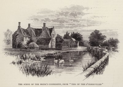 The scene of the brides confession, from Tess of the DUrbervilles (litho) بواسطة مدرسة اللغة الإنجليزية