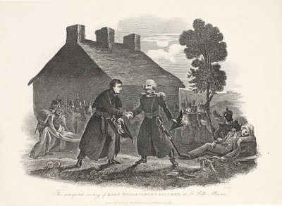 الاجتماع غير المتوقع للورد ويلينجتون وبلوشر في La Belle Alliance ، حانة. تي كيلي ، 1811 بواسطة مدرسة اللغة الإنجليزية