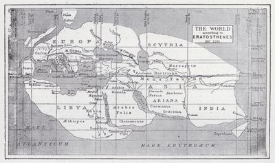 العالم حسب إراتوستينس ، قبل الميلاد 220 (ليثو) بواسطة مدرسة اللغة الإنجليزية