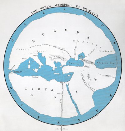 العالم حسب Hecataeus ، نشره جون موراي بواسطة مدرسة اللغة الإنجليزية