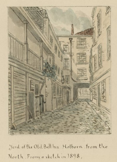 ساحة Old Bell Inn ، هولبورن ، لندن ، من الشمال (مرحاض على ورق) بواسطة مدرسة اللغة الإنجليزية