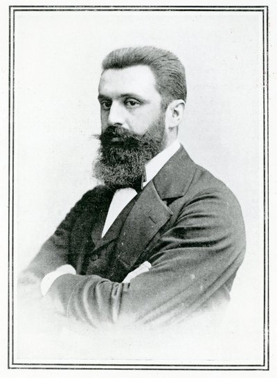 تيودور هرتزل (1860-1904) (صورة بالأبيض والأسود) بواسطة مدرسة اللغة الإنجليزية