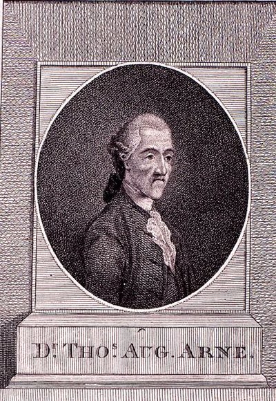 توماس أوغسطين أرني (1710-1778) (نقش) بواسطة مدرسة اللغة الإنجليزية