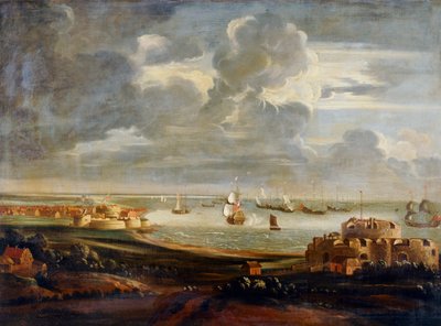 Three Castle in the Downs (زيت على قماش) بواسطة مدرسة اللغة الإنجليزية
