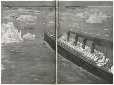 تيتانيك في طوف الجليد ، من The Sphere ، 20 أبريل 1912 (litho) (تفاصيل 450874) بواسطة مدرسة اللغة الإنجليزية