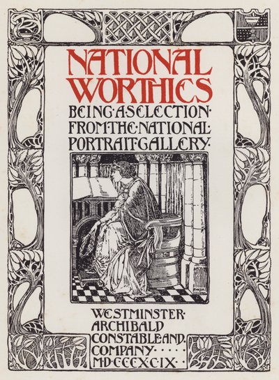 Title-page illustration for National Worthies being a selection from the National Portrait Gallery بواسطة مدرسة اللغة الإنجليزية