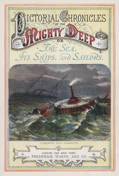 صفحة العنوان لـ Pictorial Chronicles of the Mighty Deep (نقش ملون) بواسطة مدرسة اللغة الإنجليزية