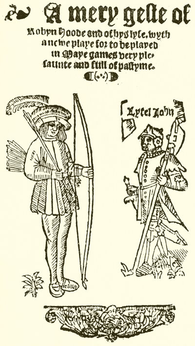 صفحة العنوان لـ A Mery Geste of Robyn Hood ، 1550 بواسطة مدرسة اللغة الإنجليزية