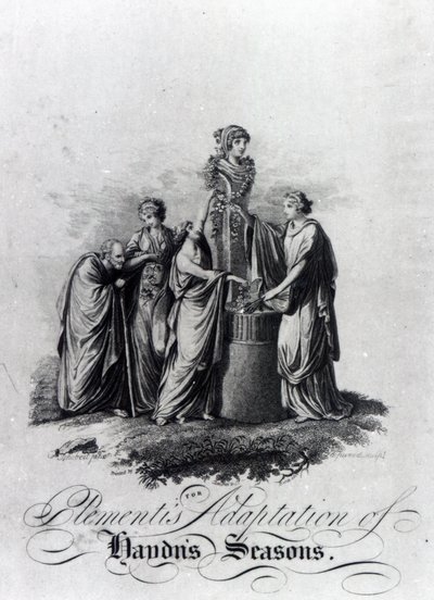 صفحة عنوان التكيف Muzio Clementis لبيانو جوزيف هايدنس أوراتوريو الفصول بواسطة مدرسة اللغة الإنجليزية