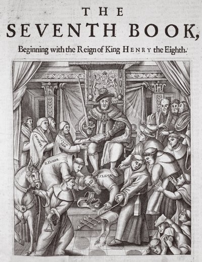 صفحة العنوان ، الكتاب السابع ، من أعمال وآثار بقلم جون فوكس ، الطبعة التاسعة ، حانة. 1684 بواسطة مدرسة اللغة الإنجليزية