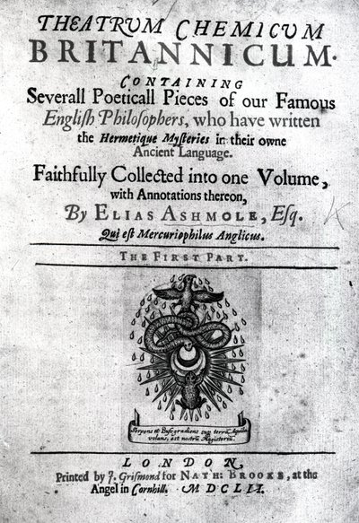 فهرس كيمياء المسرح لبريطانيا بقلم إلياس أشمول ، 1652 (طباعة) بواسطة مدرسة اللغة الإنجليزية
