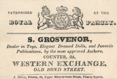 بطاقة تجارية ، S Grosvenor بواسطة مدرسة اللغة الإنجليزية