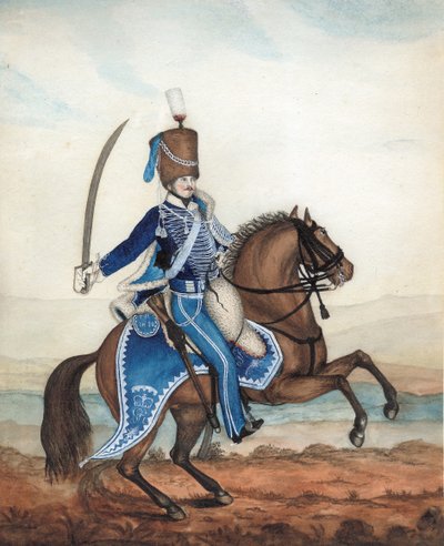 جندي من الفرسان 18 ، c.1815 (مرحاض على ورق) بواسطة مدرسة اللغة الإنجليزية