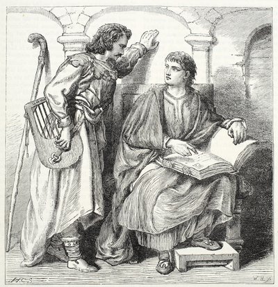 تروبادور وباربي ، توضيح من تاريخ البروتستانتية بقلم جيمس أيتكين ويلي (1808-1890) ، حانة. 1878 بواسطة مدرسة اللغة الإنجليزية