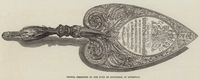 Trowel presented to the Duke of Edinburgh at Liverpool (engraving) بواسطة مدرسة اللغة الإنجليزية