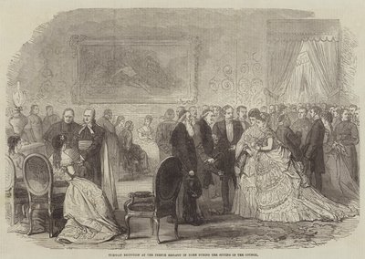 Tuesday Reception at the French Embassy in Rome during the Sitting of the Council (engraving) بواسطة مدرسة اللغة الإنجليزية