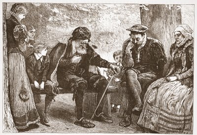 تحت أشجار الزيزفون ، رسم توضيحي من تاريخ البروتستانتية بقلم جيمس أيتكين ويلي (1808-1890) ، حانة. 1878 بواسطة مدرسة اللغة الإنجليزية