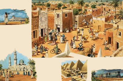 مشاهد مجهولة من مصر ، بما في ذلك مصر القديمة والأهرامات بواسطة مدرسة اللغة الإنجليزية
