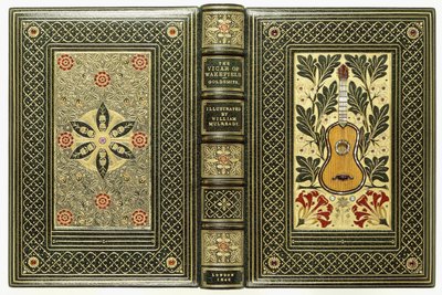الأغلفة العلوية والسفلية بتصميمات الجيتار والزهور ، 1843 بواسطة مدرسة اللغة الإنجليزية