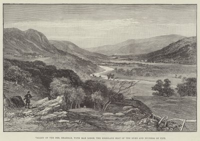 Valley of the Dee, Braemar, with Mar Lodge, the Highland Seat of the Duke and Duchess of Fife (engraving) بواسطة مدرسة اللغة الإنجليزية