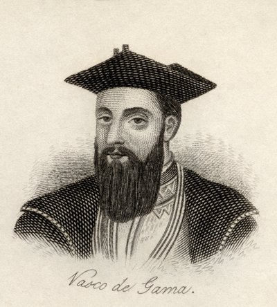 فاسكو دا جاما ، من "قاموس كراب التاريخي" ، نُشر عام 1825 بواسطة مدرسة اللغة الإنجليزية