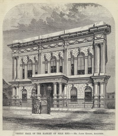 Vestry Hall of the Hamlet of Mile End (نقش) بواسطة مدرسة اللغة الإنجليزية