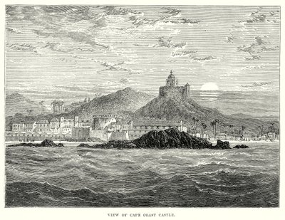 منظر لقلعة كيب كوست (نقش) بواسطة مدرسة اللغة الإنجليزية