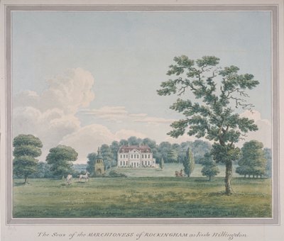 منظر ل Hillingdon House ، c.1820 (مرحاض على ورق) بواسطة مدرسة اللغة الإنجليزية