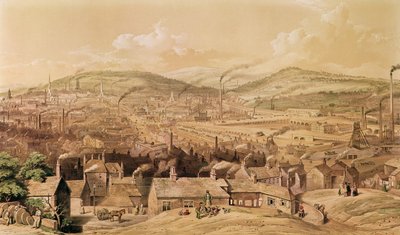 منظر لشيفيلد الصناعي من الجنوب الشرقي بقلم ويليام إيبت ، 1854 بواسطة مدرسة اللغة الإنجليزية