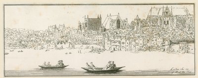 منظر لقصر وستمنستر ، لندن ، في 27 مارس 1652 بواسطة مدرسة اللغة الإنجليزية