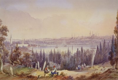 منظر للقرن الذهبي ، c.1840 (مرحاض على ورق) بواسطة مدرسة اللغة الإنجليزية