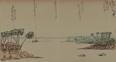 منظر على النهر ، 1886 (قلم وحبر مع مرحاض على ورق) بواسطة مدرسة اللغة الإنجليزية