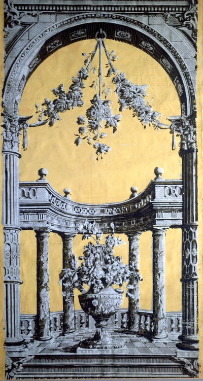 ورق حائط ، c.1790 طبعة Chiaroscuro من الكتلة الخشبية ، من Bourton-on-the-Water بواسطة مدرسة اللغة الإنجليزية