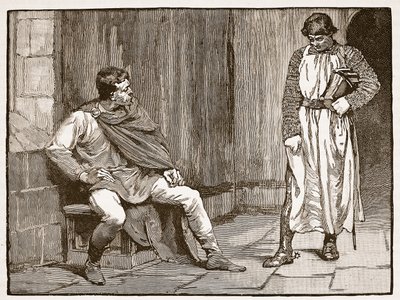 اعتراف Waltheofs ، التوضيح من Cassells Illustrated تاريخ إنجلترا (صورة بني داكن) بواسطة مدرسة اللغة الإنجليزية