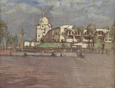 ملعب ويمبلي ، 1923 (مرحاض وقلم رصاص على ورق) بواسطة مدرسة اللغة الإنجليزية