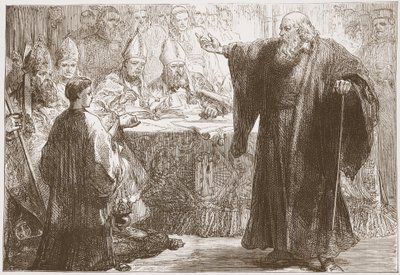 Wicliffe قبل الدعوة في أكسفورد ، توضيح من تاريخ البروتستانتية بقلم جيمس أيتكين ويلي (1808-1890) ، حانة. 1878 بواسطة مدرسة اللغة الإنجليزية